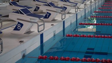 Indoor swimming pool lanes