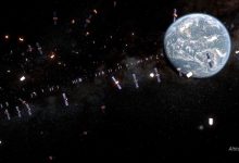 A satellite above Earth