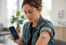 Researcher holding a vaccine vial in a medical laboratory